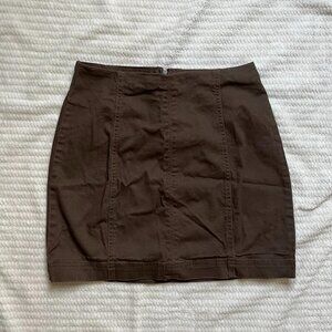 brown mini skirt
